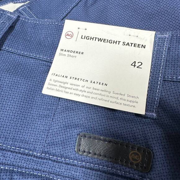 AG Adriano Goldschmied NWT Wanderer Slim Short Geometric Print Blue Men's 42 - Picture 3 of 10